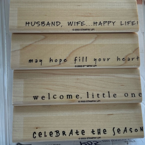 Wood Block Stamps 13 PIECES STAMPIN UP   Checkerboard Itty Bitty Fun Phrases - Picture 3 of 10